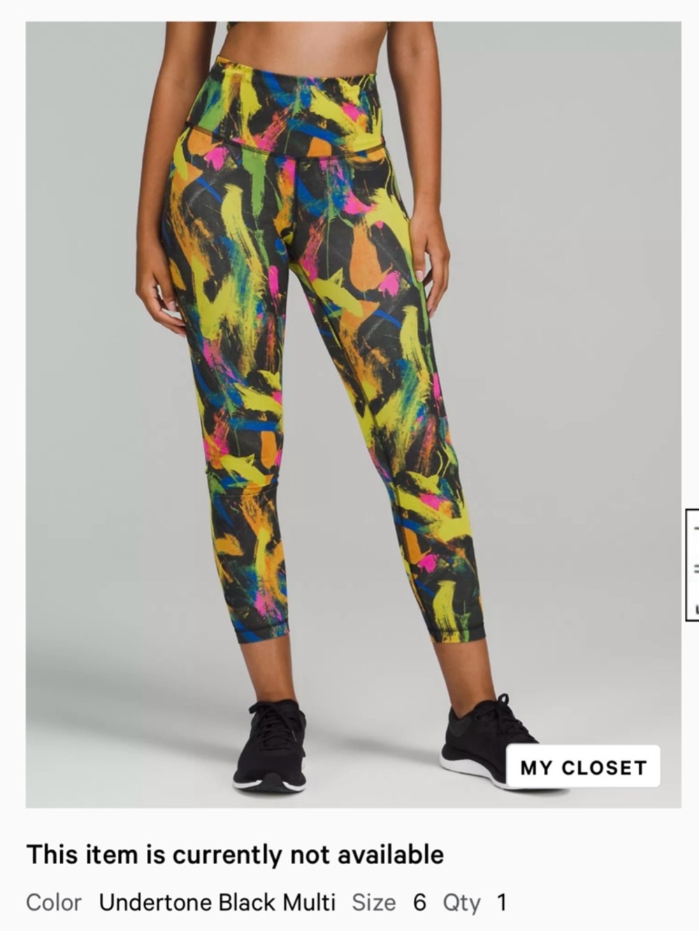 lululemon athletica Undertone Black Multi Painted-Print Leggings
